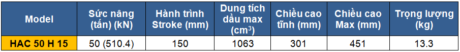 kich 2 chieu bang nhom 50 tan 150 mm, kich 2 chieu, kich nhom