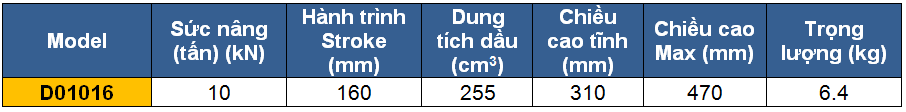 bang thong so ky thuat kich 10 tan 160 mm