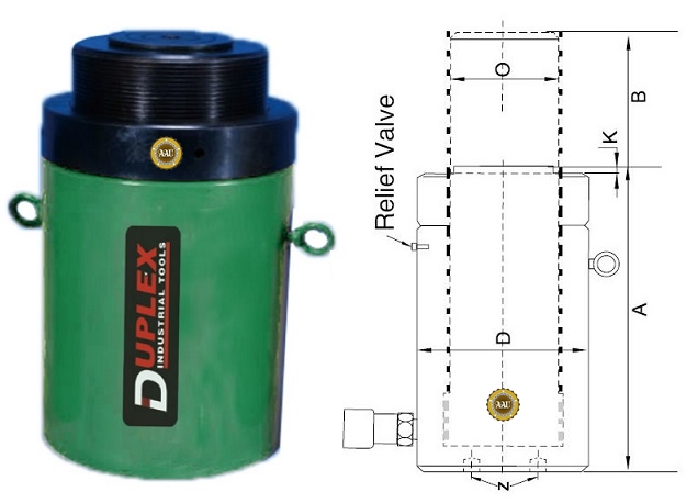 single acting lock nut cylinders, cll-1006, hydraulic cylinder, hydraulic jack, duplex/shanghai, kich thuy luc 1 chieu, bom tay thuy luc, bom dien thuy luc, 